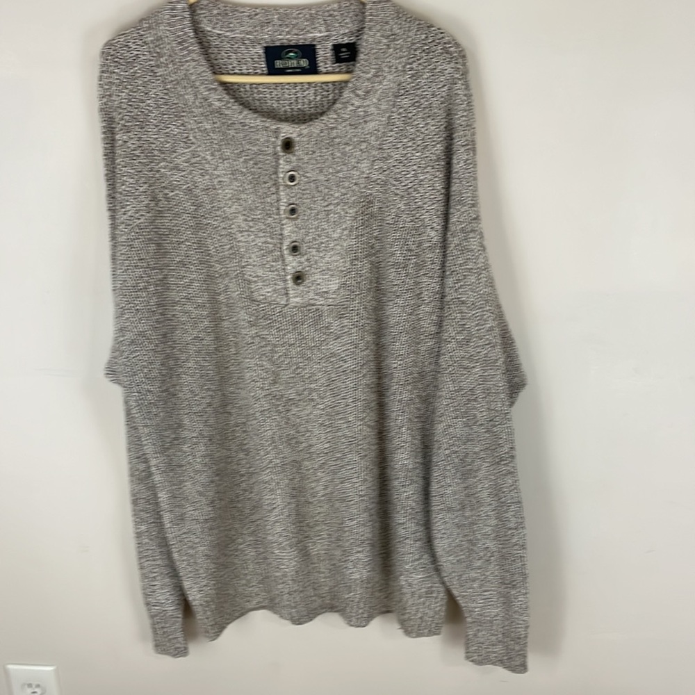 Redhead Brown Tweed Cotton Blend Sweater with Button Packet Size XL